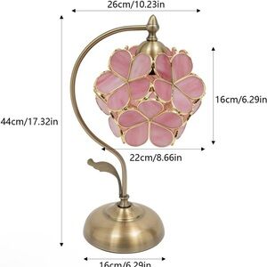 Perfect Gift/Housewarming Gift Pink Flower Lamp/new Stained Glass Bedside Light